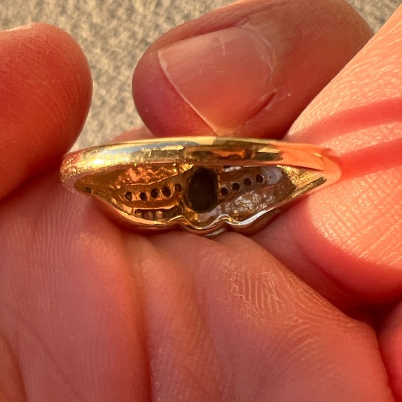 10k yellow gold natural genuine green emerald & diamond ring size 7 3.5 grams - Picture 9 of 16